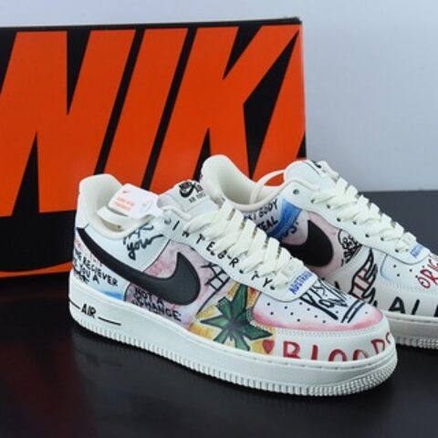 VLONE x Nike Air Force 1 联名涂鸦 空军一号低帮休闲板鞋潮牌联名超限量款 EDC陈冠希号：GT6969-198