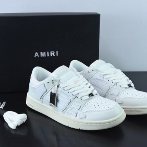 埃米尔 AMIRI Skel Top Hi Sneakers 骨骼低帮板鞋 纯白