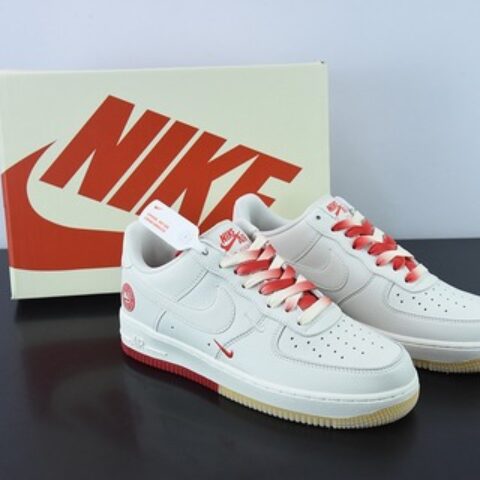 Nike Air Force 1 Low '07 “米白红”亚特兰大 城市限定低帮空军一号低帮男女同款运动鞋 货号：YT0288-639