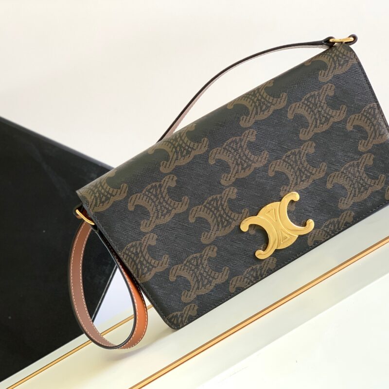 CELINE赛琳TRAPEZE TRIOMPHE标志印花牛皮革手袋199283