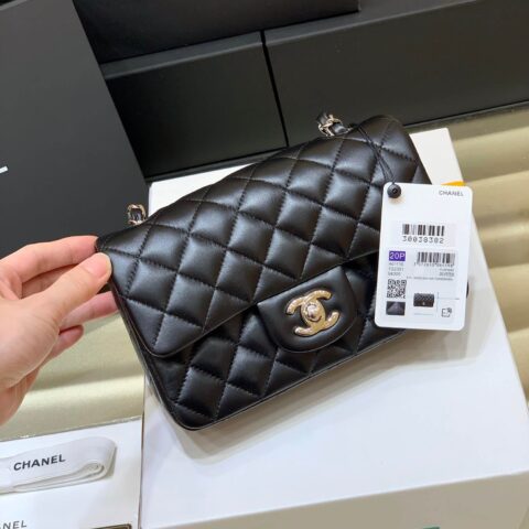 CHANEL 纯原厂CF 20CM 大Mini 经典款之Classic flap bag A01116黑色/银扣