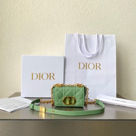 MICRO DIOR CARO BAG S2022薄荷绿/金扣