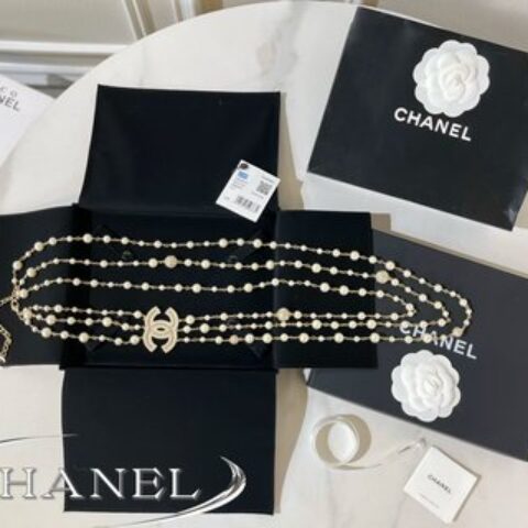 新款☑️CHANEL香奈儿双c三层珍珠毛衣链项链