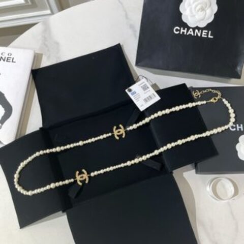 新款☑️CHANEL香奈儿双c珍珠毛衣链项链