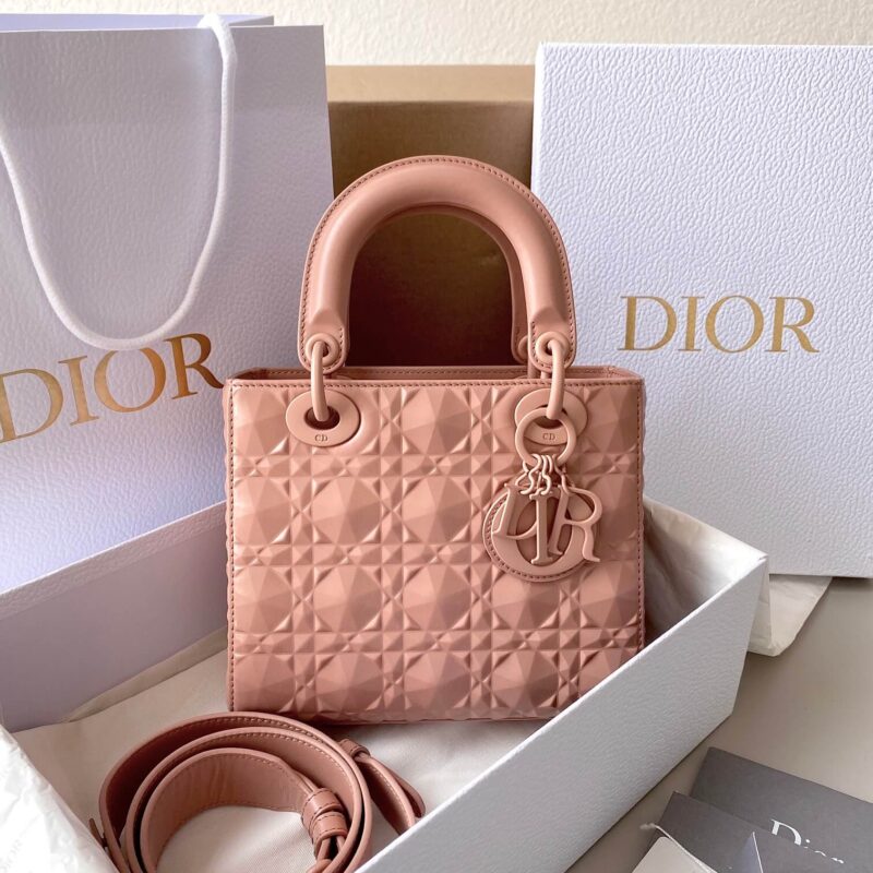 小号 LADY 20CM DIOR MY ABCDIOR 四格戴妃包 M0538钻石粉