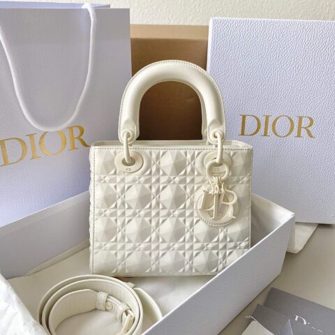 小号 LADY 20CM DIOR MY ABCDIOR 四格戴妃包 M0538钻石白