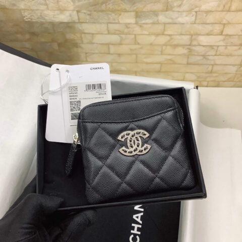 CHANEL 22新款细球钻扣零钱包卡包 AP2741