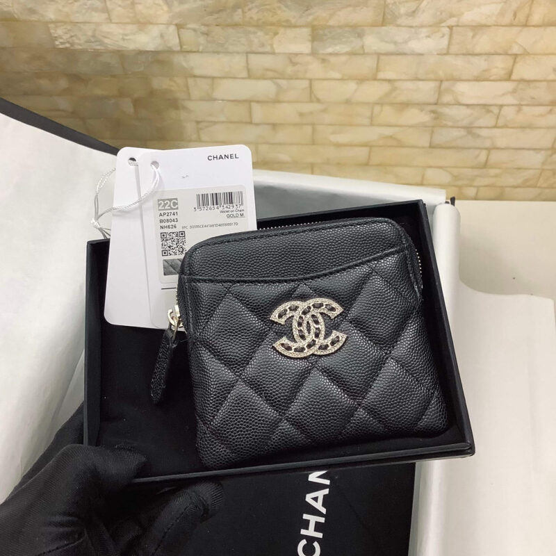 CHANEL 22新款细球钻扣零钱包卡包 AP2741