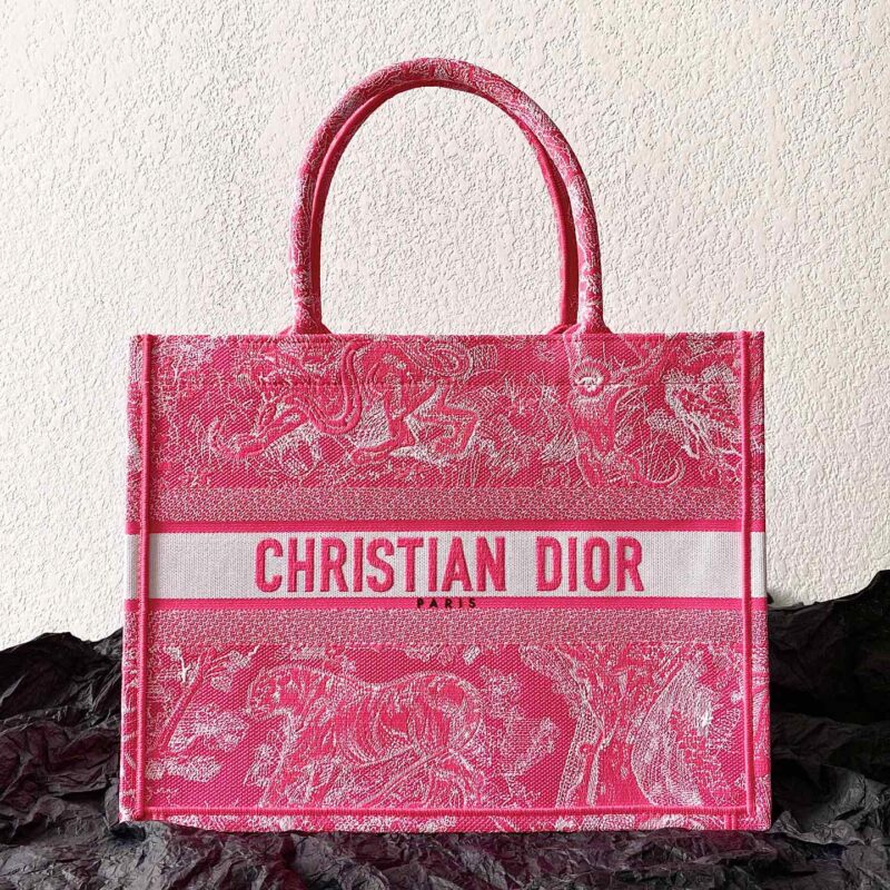 DIOR 中号BOOK TOTE M1296动物印花图案/荧光粉