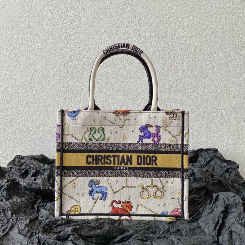 DIOR 小号 BOOK TOTE M1265星座白色