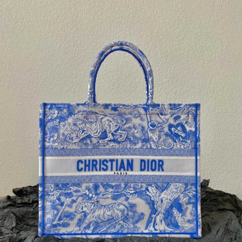 DIOR 大号BOOK TOTE M1286动物印花图案/透明蓝