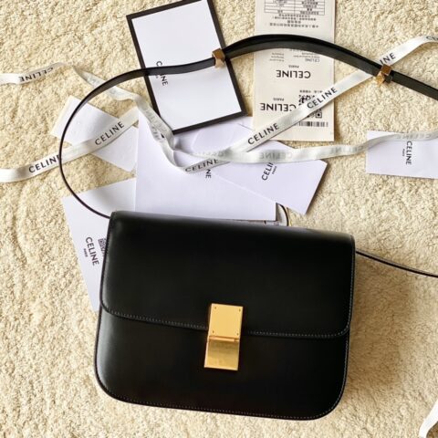 CELINE赛琳自然细牙签纹box牛皮肩背包164173
