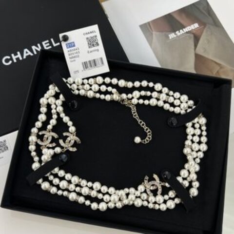 新款☑️CHANEL香奈儿双c珍珠项链毛衣链