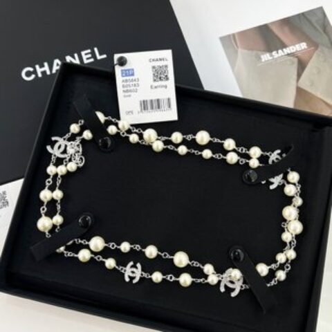 新款☑️CHANEL香奈儿双c珍珠项链毛衣链