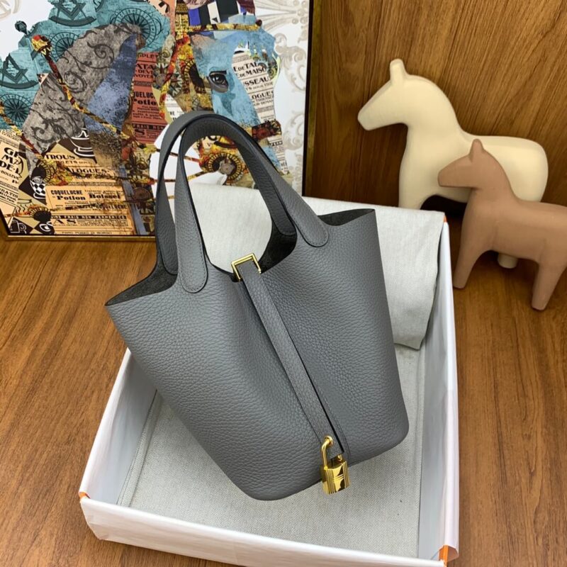 Hermès Picotin lock 菜篮子 18 cm Clemence tc OL积雨云灰 金扣