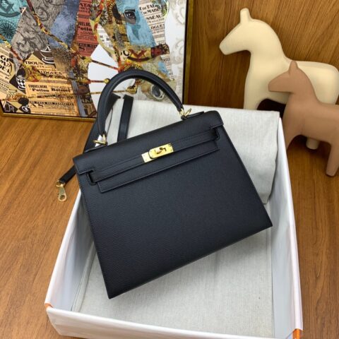 Hermès Kelly 25 cm Epsom  黑色 金扣