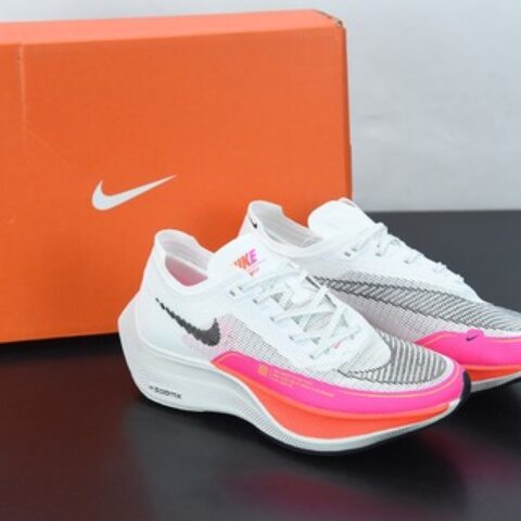 Nk ZoomX Vaporfly NEXT％ 2 马拉松针织面透气运动跑鞋 白粉 货号：DJ5457-100