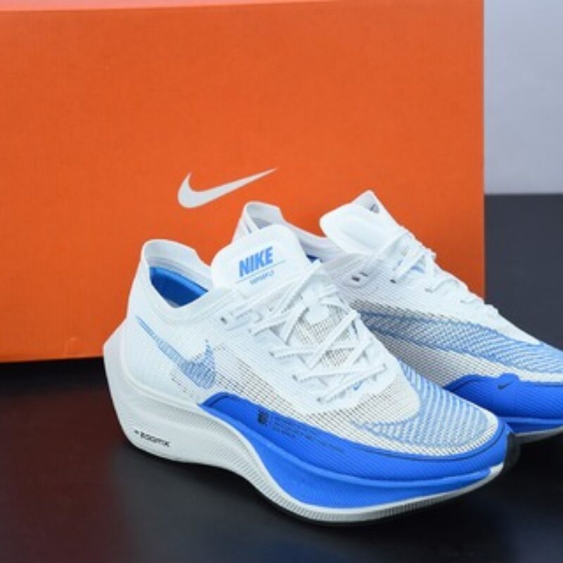 Nk ZoomX Vaporfly NEXT％ 2 马拉松针织面透气运动跑鞋 白蓝 CU4111-102