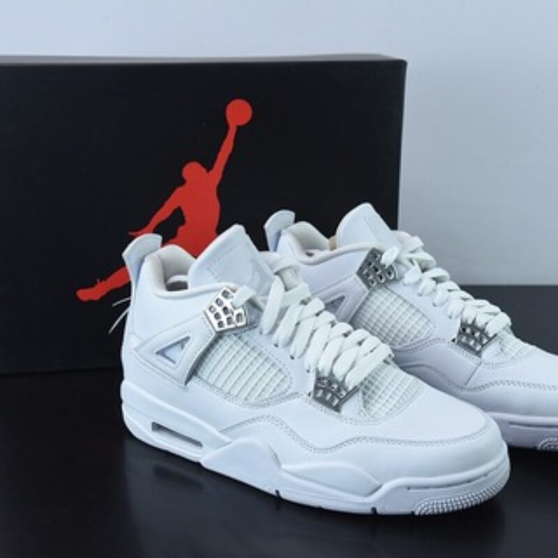 Air Jordan 4 Pure Money AJ4 乔4白银 纯白 白猫低帮休闲板鞋 308497-100
