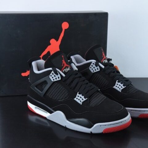 Air Jordan 4 AJ4 乔丹4代篮球鞋/黑红 公牛低帮男子篮球鞋 尺码：308497-060