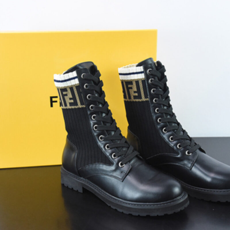 Fendi  芬迪  针织弹力马丁靴