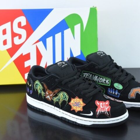 Neckface x Nike SB Dunk Low"Halloween"扣篮系列低帮休闲运动滑板板鞋“黑彩噩梦补丁”DQ4488-001