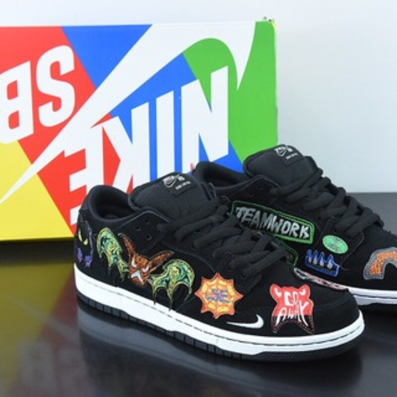 Neckface x Nike SB Dunk Low"Halloween"扣篮系列低帮休闲运动滑板板鞋“黑彩噩梦补丁”DQ4488-001