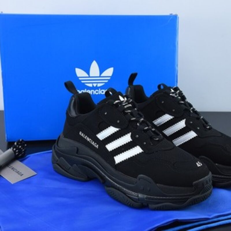 巴黎世家联名阿迪黑白 Balenciaga x Adidas 三叶草 Triple S 老爹鞋 巴黎世家运动鞋