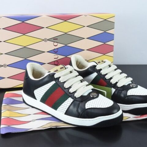 Gucci古驰小脏鞋系列Distressed Screener sneaker 经典原型复古百搭做旧小脏板鞋