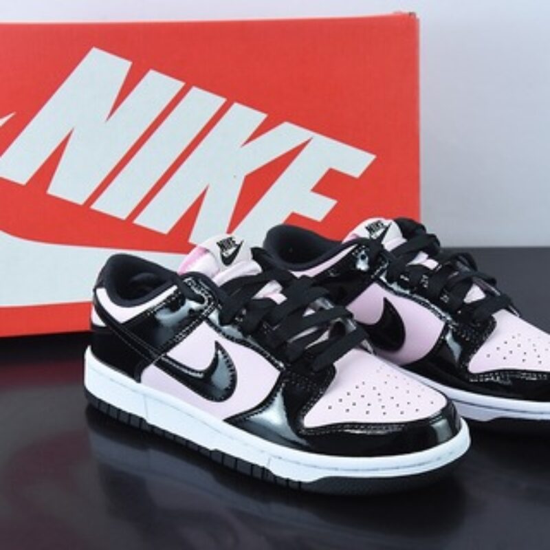 NK SB Dunk Low ESS "Pink Black"黑粉漆皮低帮休闲板鞋 货号：DJ9955-600
