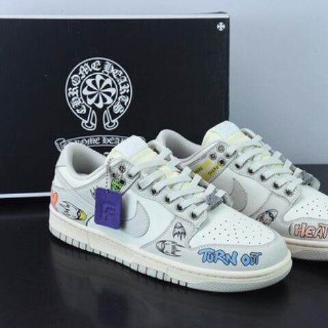 niek dunk low  灰白涂鸦 低帮休闲运动滑板板 货号：DD1503-107