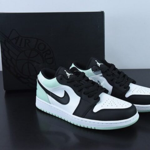 Air Jordan AJ1 Low 低帮AJ1白黑绿小蒂芙尼 纯原男码 货号：DM1199-100
