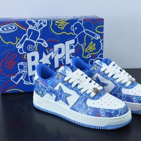 Bape x Air Force 1 '07 Low 炫蓝暴力熊男女同款休闲运动鞋 官方货号1H73191913