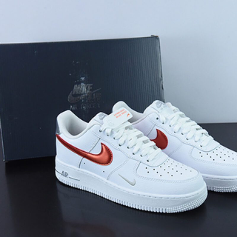 Nike Air Force 1’07 Low"White/Red/Space Silver"空军一号白红太空银小钩”低帮休闲板鞋 FD0654-100