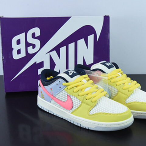 NK SB Dunk Low PRO"Be True"扣篮系列低帮休闲运动滑板板鞋“黄白粉彩虹”DX5933-900