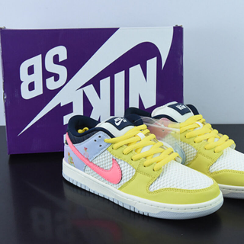 NK SB Dunk Low PRO"Be True"扣篮系列低帮休闲运动滑板板鞋“黄白粉彩虹”DX5933-900