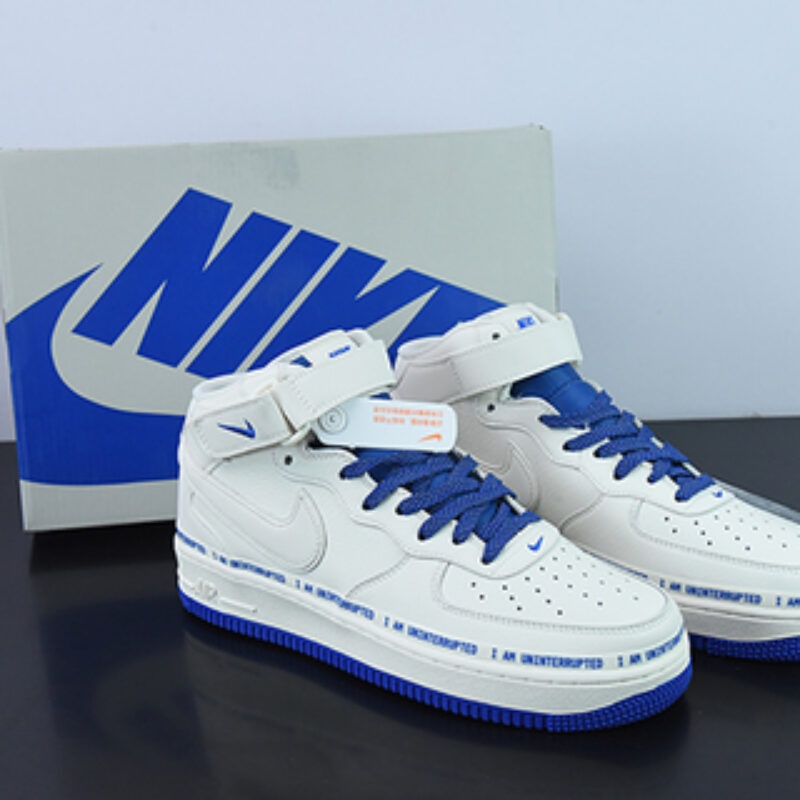 Uninterrupted×Nike Air Forece 1  Mid "MORE THAN" “米宝蓝中帮 签名涂鸦”满天星空军一号中帮货号：NU3060-686