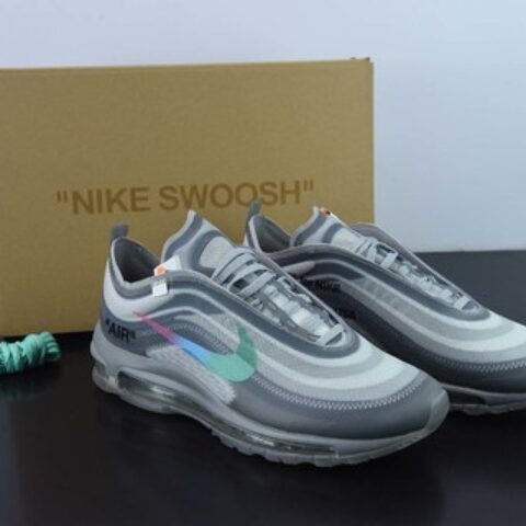 owf纯原版 OFF-WHITE x Nike Air Max 97 Menta 彩虹钩男士运动鞋  AJ4585-101