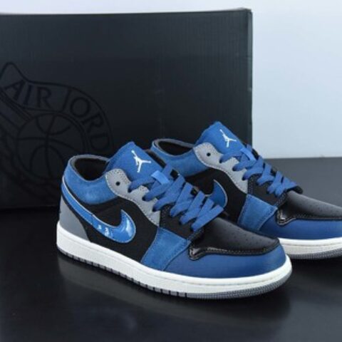 Air Jordan 1 Low 漆皮黑蓝低帮休闲板鞋 货号：DR8867 400