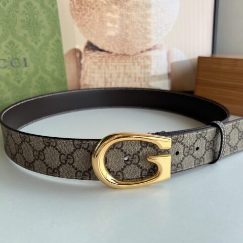 Gucci古驰   精选男士G搭扣腰带3.8厘米