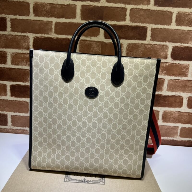 GUCCI古驰米胶/蓝猪纹中号托特包703264