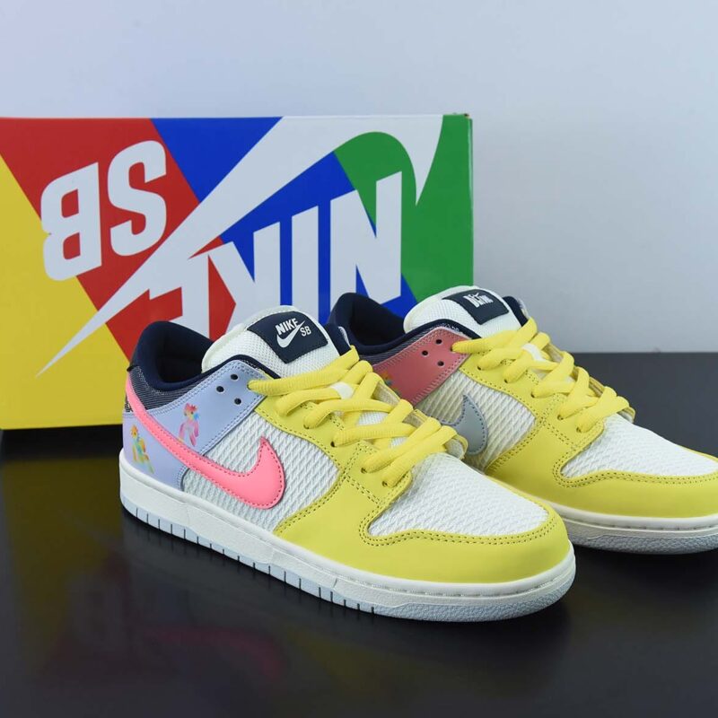 Nike SB Dunk Low “Be True” 黄白粉 彩虹主题男女同款低帮休闲板鞋 货号：dx5933-900