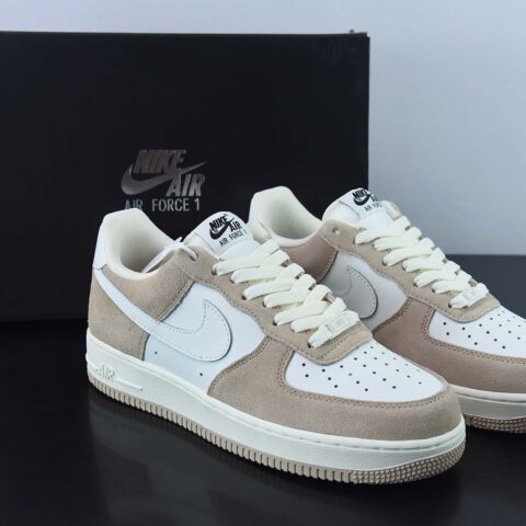 Nike Air Force 1 Low ’07 麂皮 白棕 小麦 配色 空军一号低帮休闲板鞋货号：LZ6699-522