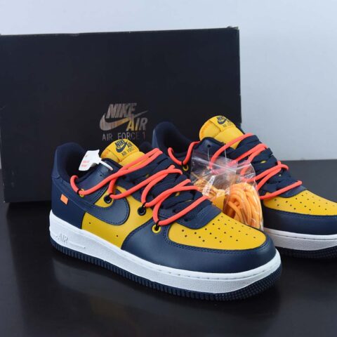 Nike Air Force 1'07 Low 黄蓝绑带解构 空军一号休闲运动板鞋货号：CV1724-116