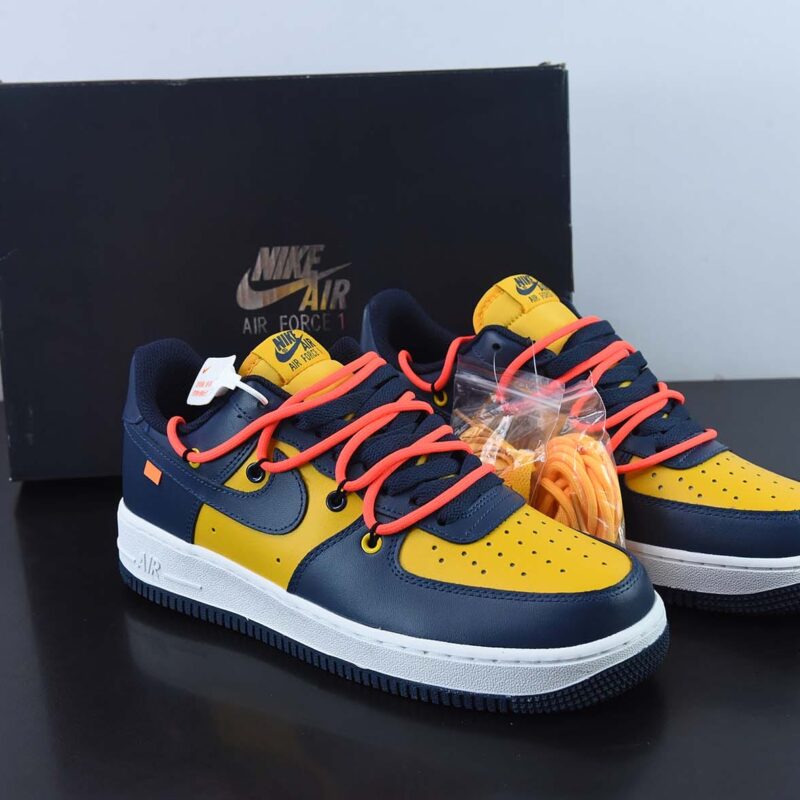 Nike Air Force 1'07 Low 黄蓝绑带解构 空军一号休闲运动板鞋货号：CV1724-116