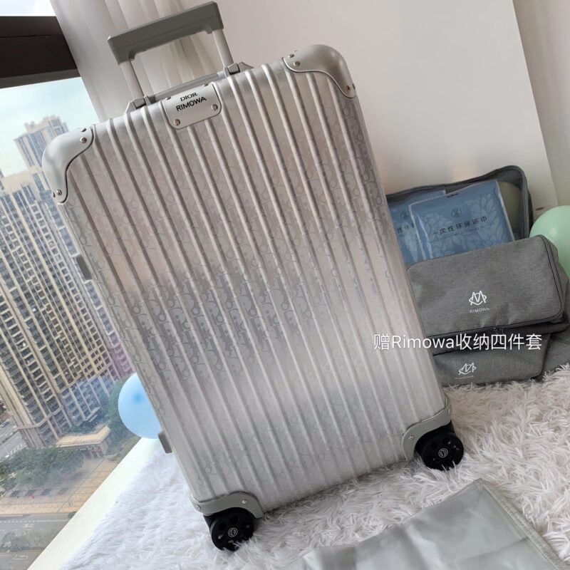 Dior x Rimowa联名款Oblique Logo图案拉杆箱66657