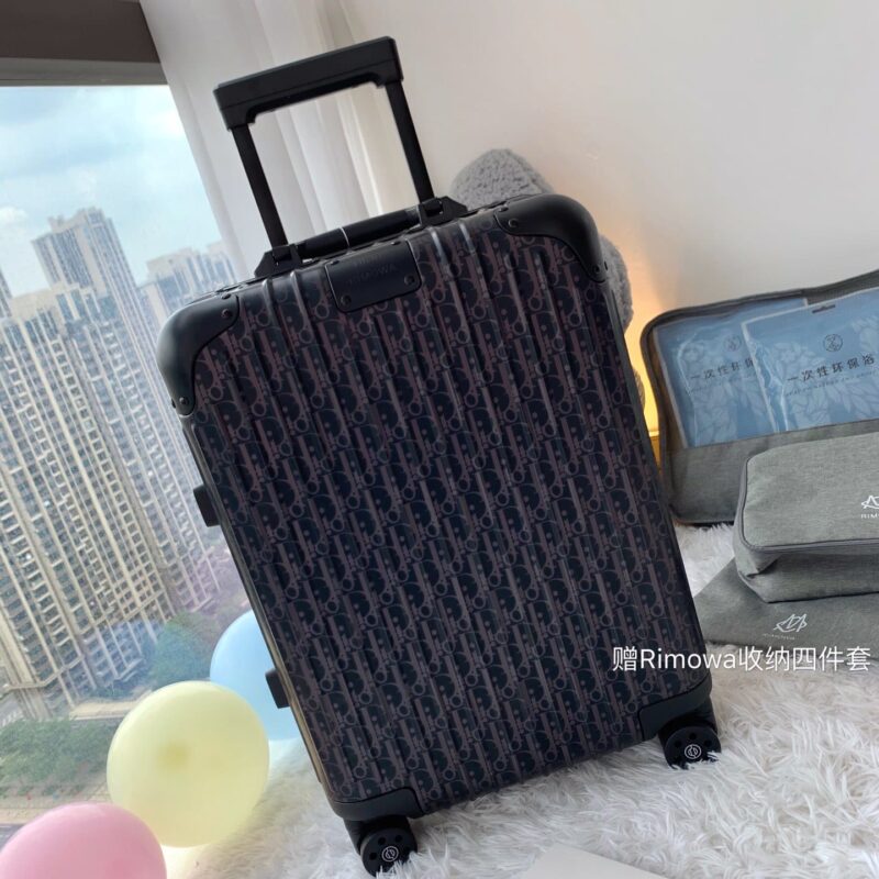 Dior x Rimowa联名款Oblique Logo图案拉杆箱66657