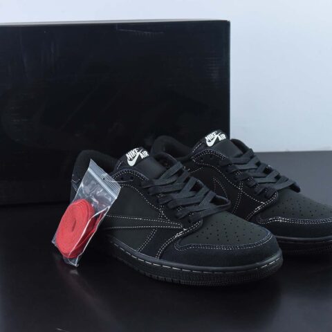 Travis Scott X Air Jordan 1 Low  OG ＂Black/Phantom＂倒钩 黑武士男女同款运动鞋 货号：DM7866 001