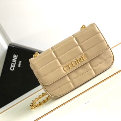 CELINE赛琳MATELASSÉ MONOCHROME绗缝羊皮革链条肩背包111273