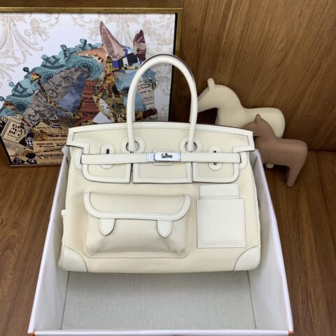 Hermès Birkin 35 Cargo 布包 奶油白